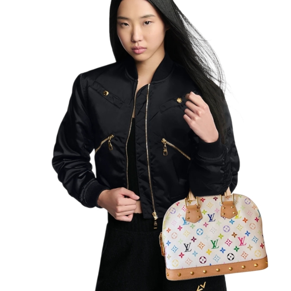 Rare!! LV x TM Louis Vuitton x Murakami Multicolor Monogram Alma PM WHITE CANVAS - Picture 3 of 16